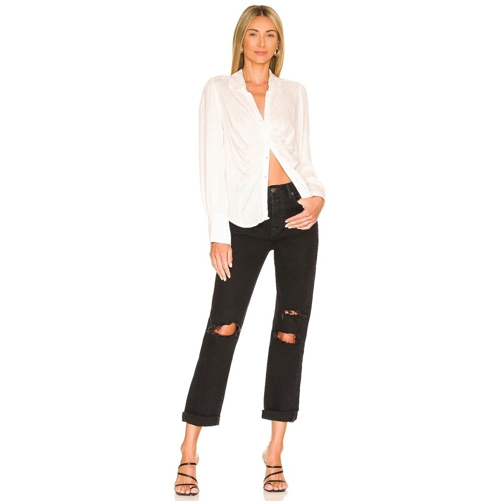 Free People x We The Free Bren Boyfriend Jean - Black Magic